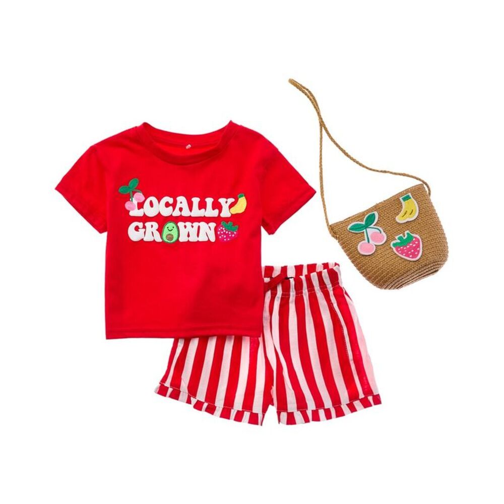 Freestyle Girls  3Pc Locally Grown Knit Set, Red
